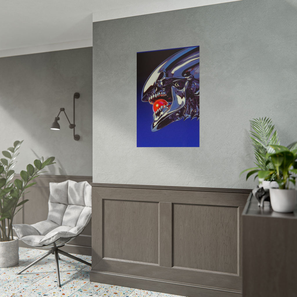 Futuristic Alien Art Print, Sci-Fi Wall Decor