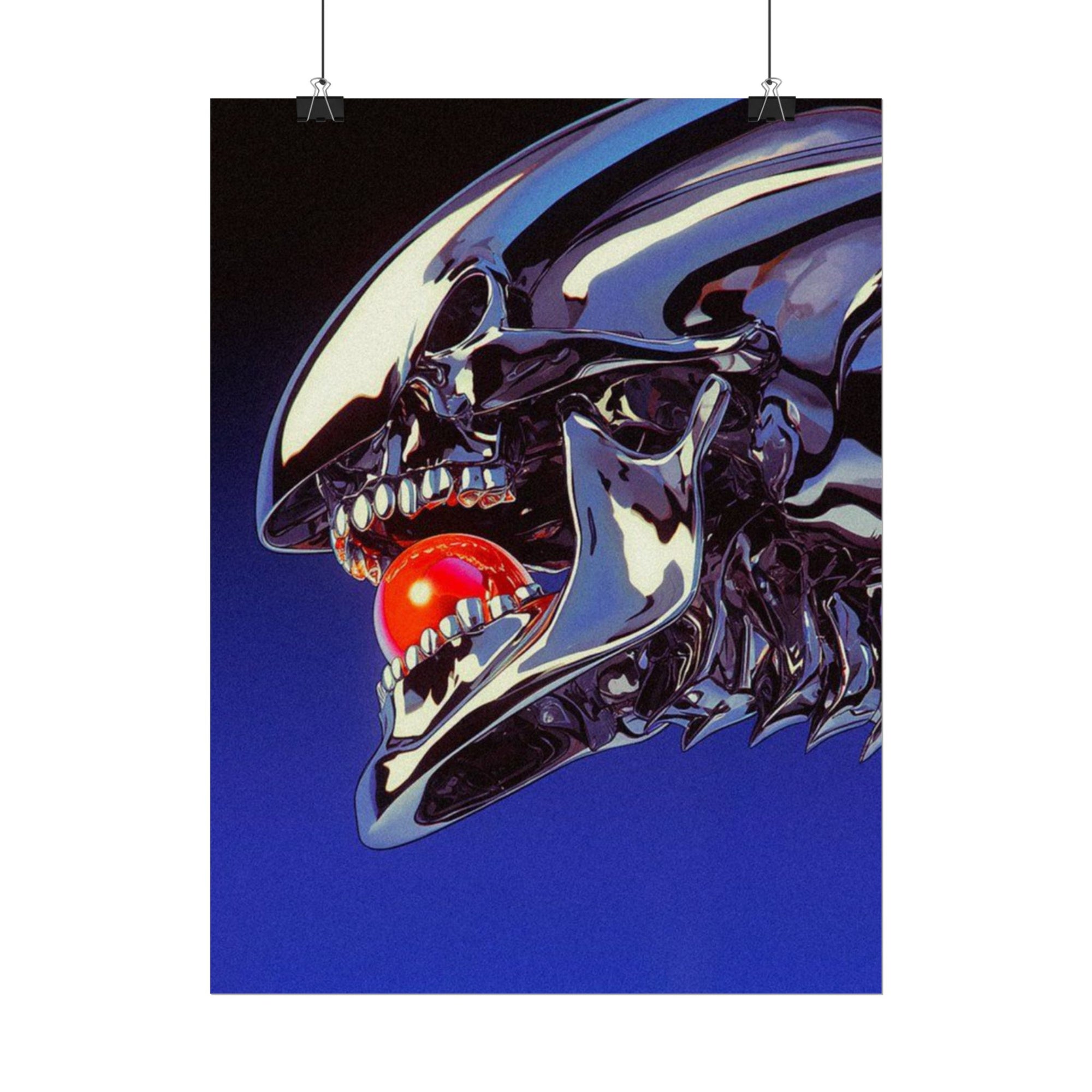 Futuristic Alien Art Print, Sci-Fi Wall Decor